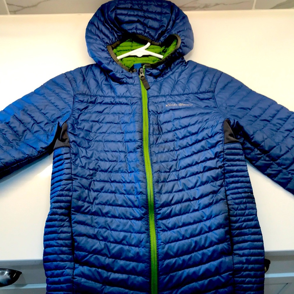 Eddie Bauer boys puffer jacket, blue, kids Medium (10)